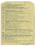 Moe Howard's 6pp. Skit With Shemp Entitled ''Kildare, Kinsey & Malone'', With the Stooges Posing as Doctors -- Annotated by Moe Including His Signatures -- 8'' x 11'', Very Good